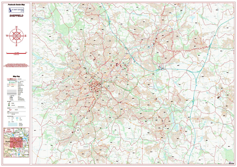 Postcode City Sector Map - Sheffield - Digital Download – ukmaps.co.uk