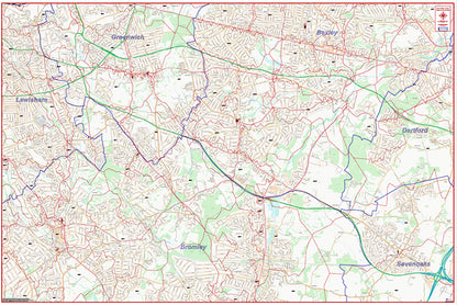 South East London Postcode City Street Map - Digital Download – ukmaps ...