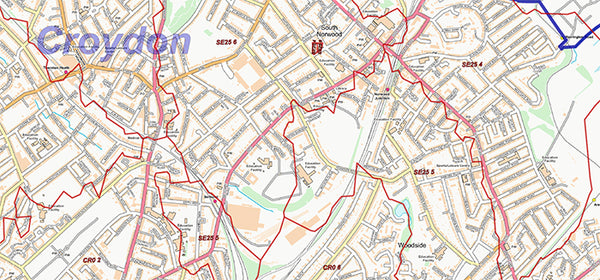 South London Postcode City Street Map - Digital Download – ukmaps.co.uk