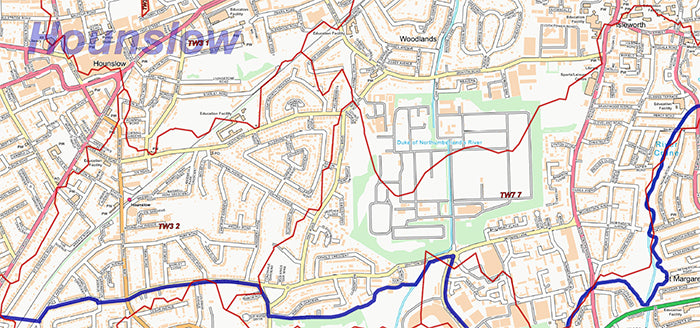 South West London Postcode City Street Map - Digital Download – ukmaps ...