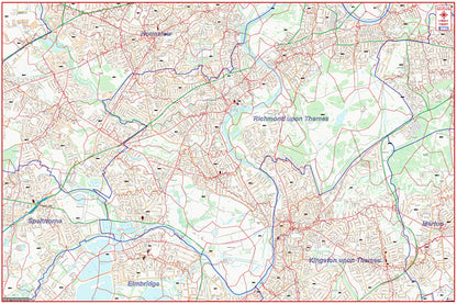 South West London Postcode City Street Map - Digital Download