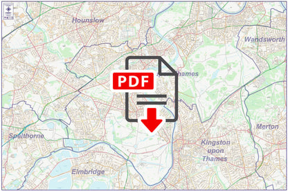 South West London City Street Map - Digital Download