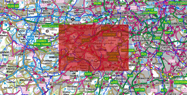 South West London City Street Map - Digital Download – ukmaps.co.uk