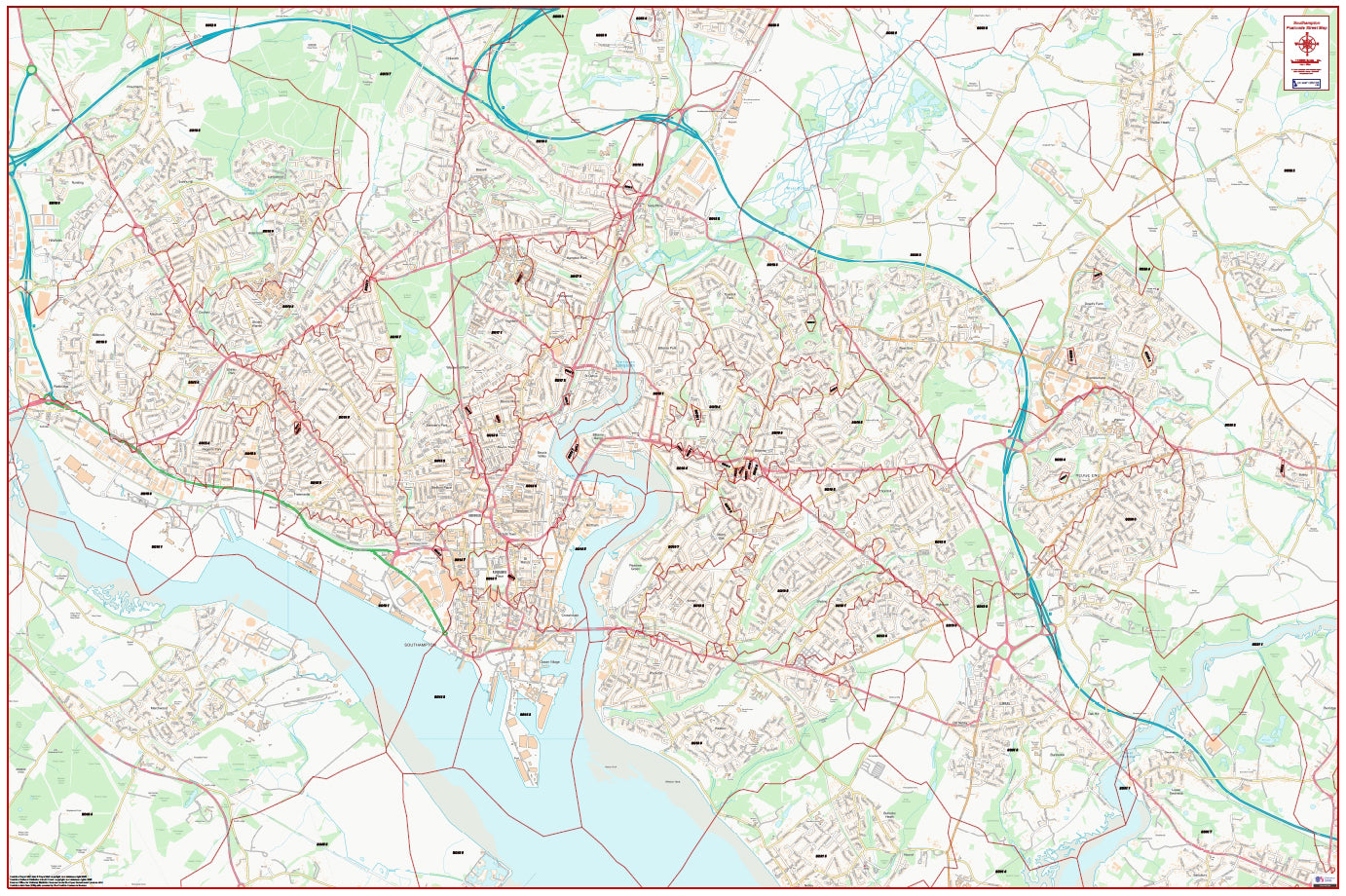 Central Southampton Postcode City Street Map - Digital Download ...