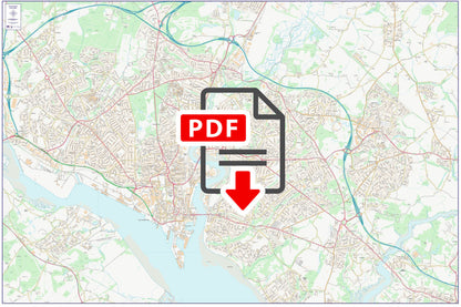 Central Southampton City Street Map - Digital Download