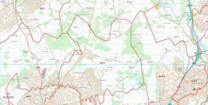 Postcode City Sector Map - St Albans - Digital Download
