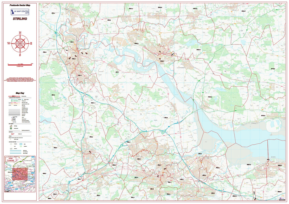 Postcode City Sector Map - Stirling and Falkirk - Digital Download ...