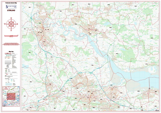 Postcode City Sector Map - Stirling and Falkirk - Digital Download