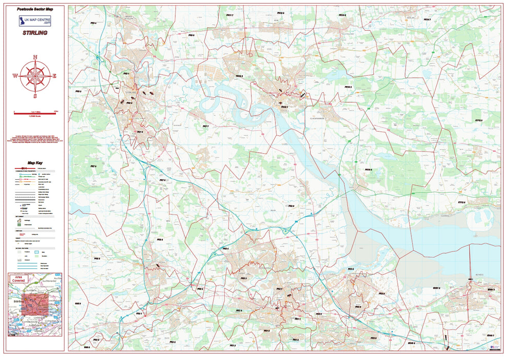 Satin Photo Paper Postcode City Sector Map Stirling F - vrogue.co