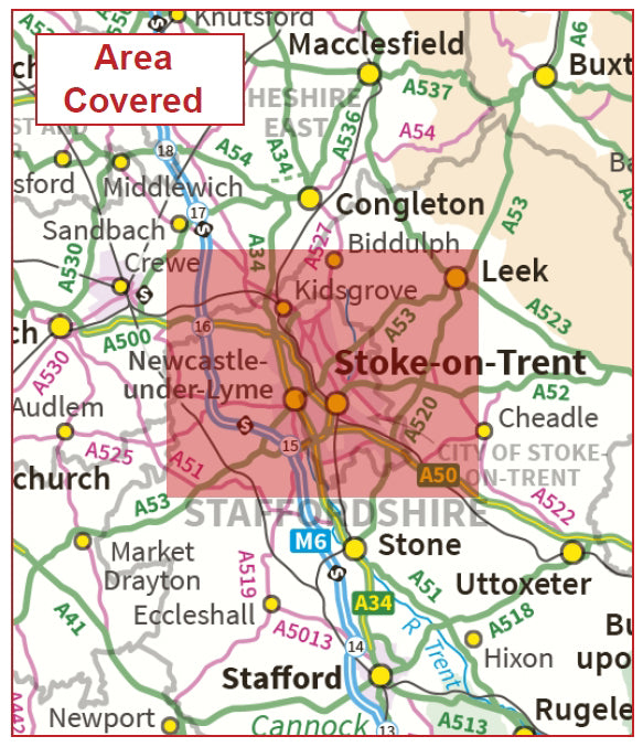 Postcode City Sector Map - Stoke - Digital Download