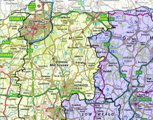 Sussex County Boundary Map - Digital Download