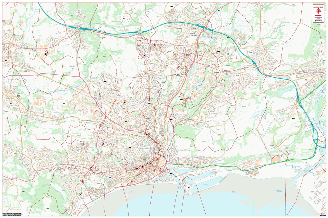 central-swansea-postcode-city-street-map-digital-download-ukmaps-co-uk