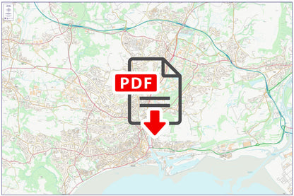 Central Swansea City Street Map - Digital Download
