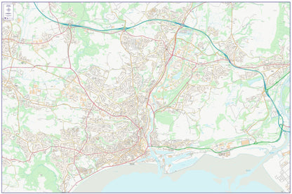 Central Swansea City Street Map - Digital Download