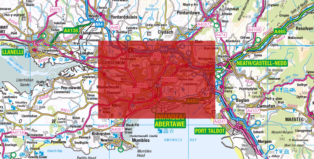 Central Swansea Postcode City Street Map - Digital Download – ukmaps.co.uk