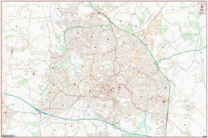 Central Swindon Postcode City Street Map - Digital Download