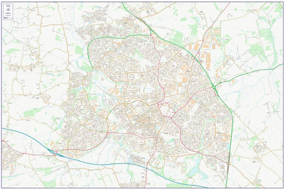 Central Swindon City Street Map - Digital Download