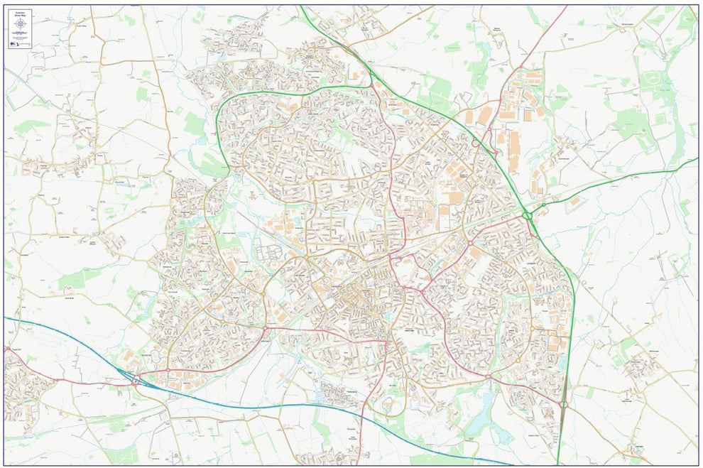 Central Swindon City Street Map - Digital Download – ukmaps.co.uk