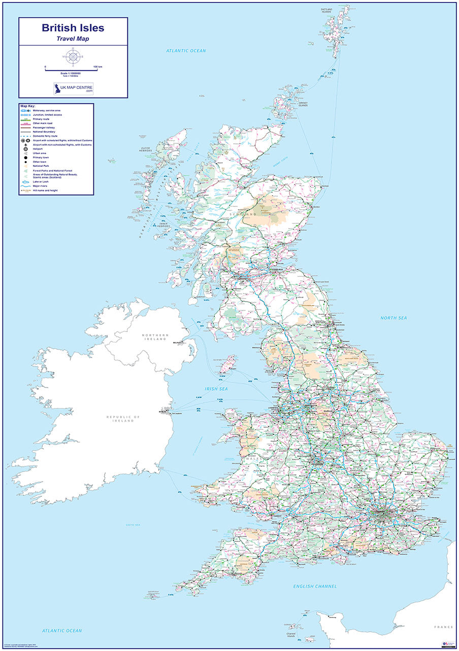 Travel Map 7 - British Isles - Digital Download – Ukmaps.co.uk