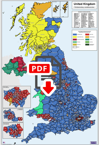 UK Parliamentary Map 2019 - Digital Download