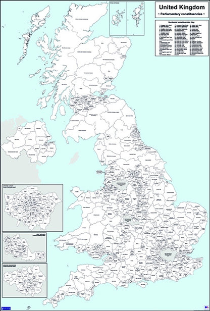 UK Parliamentary Map 2019 - Digital Download