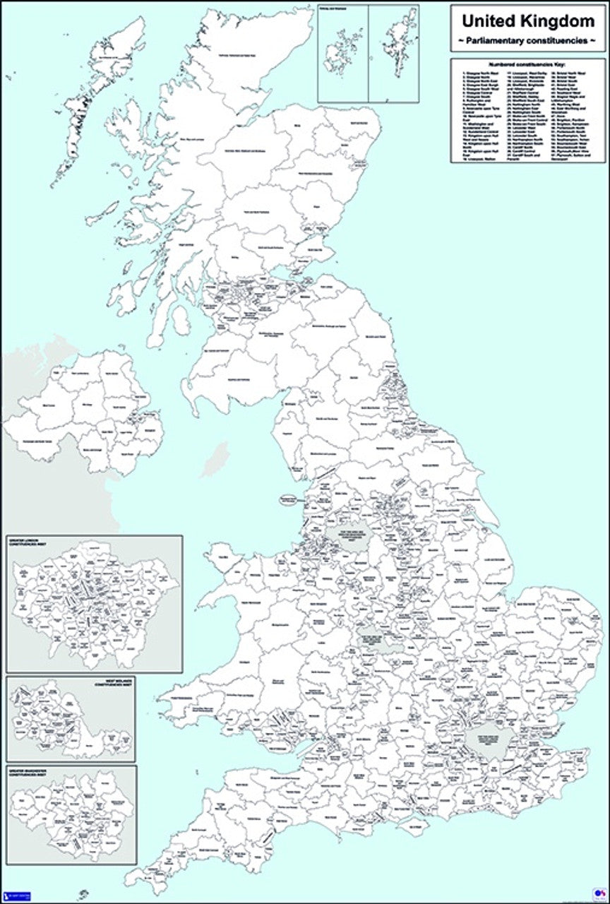 UK Parliamentary Map - Westminster Electoral Boundaries - Digital Download