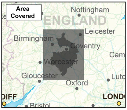 Warwickshire County Boundary Map - Digital Download