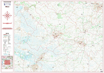 Postcode City Sector Map - Wells - Digital Download