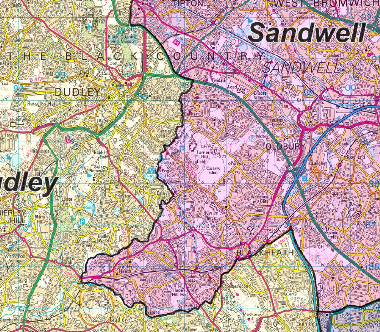 West Midlands District Admininstration Map - Digital Download