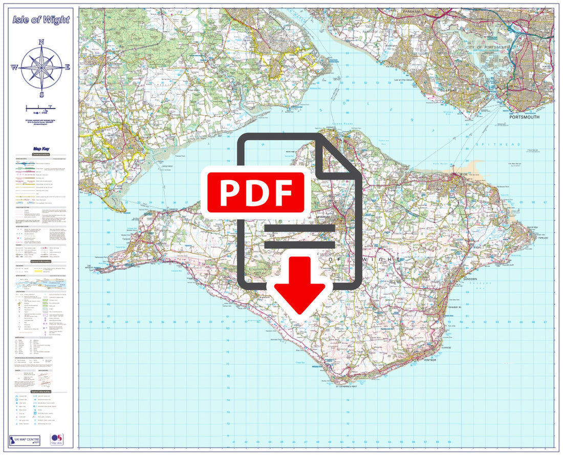 Isle of Wight Map Download | OS 1:50,000 PDF – ukmaps.co.uk