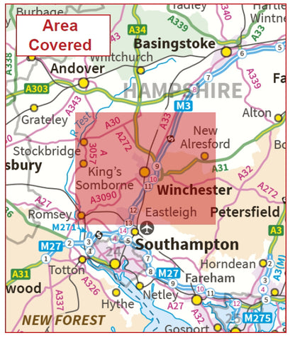 Postcode City Sector Map - Winchester - Digital Download
