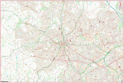 Central Wolverhampton Postcode City Street Map - Digital Download