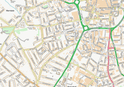 Central Wolverhampton City Street Map - Digital Download