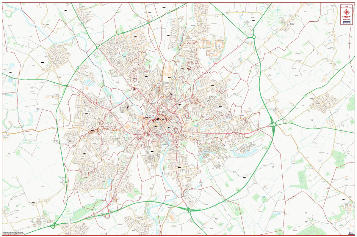 Central York Postcode City Street Map | Streets and Postcode Sectors ...