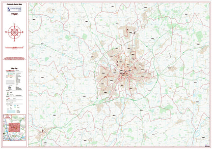 Postcode City Sector Map - York - Digital Download