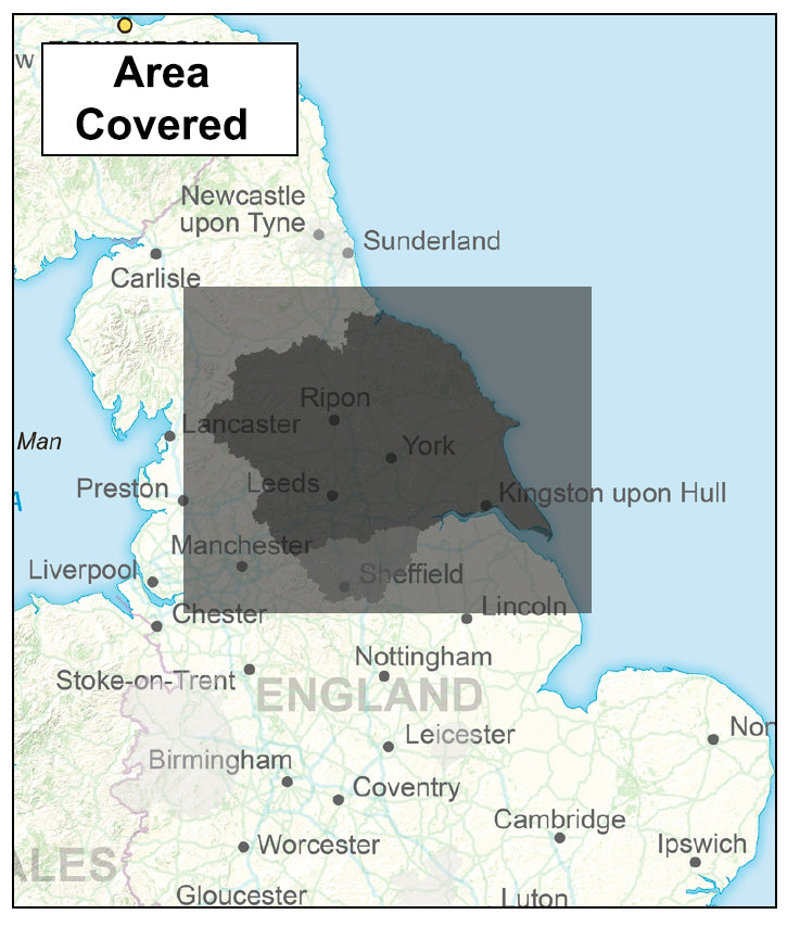 Yorkshire Counties Boundary Map - Digital Download