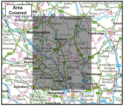 Bedfordshire County Map - Digital Download