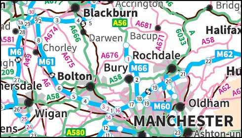 Travel Map 3 - Northern England - Digital Download – ukmaps.co.uk